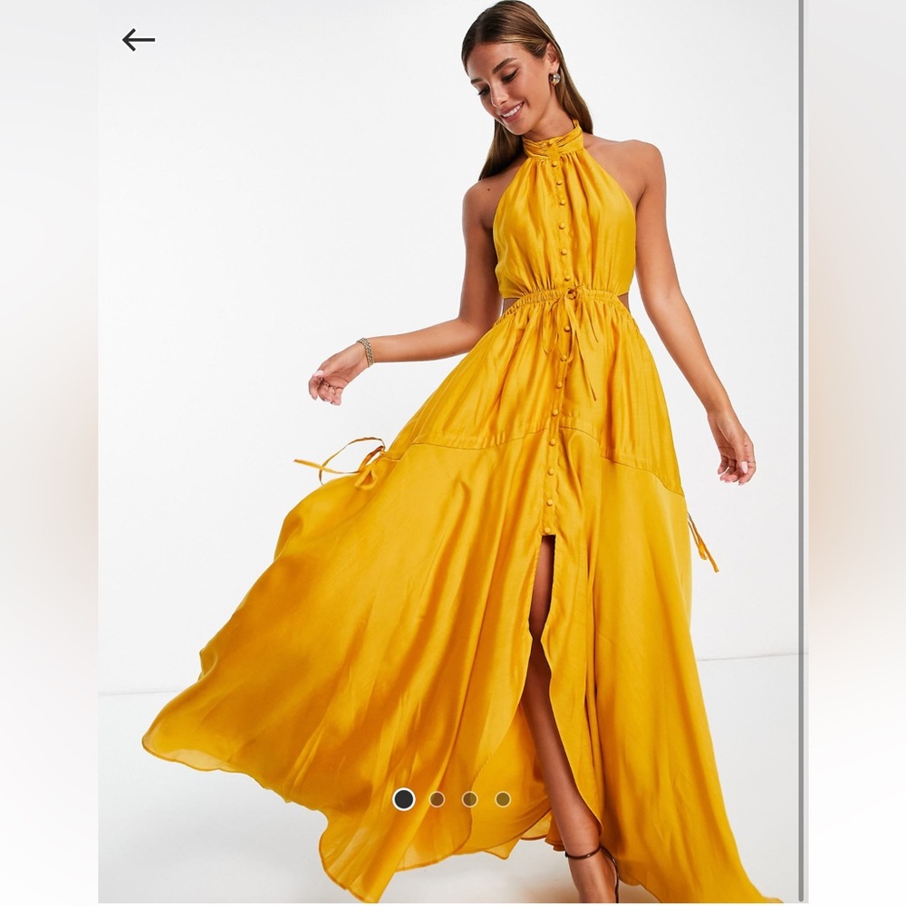 New WiTh Tags Mustard Halter Dress